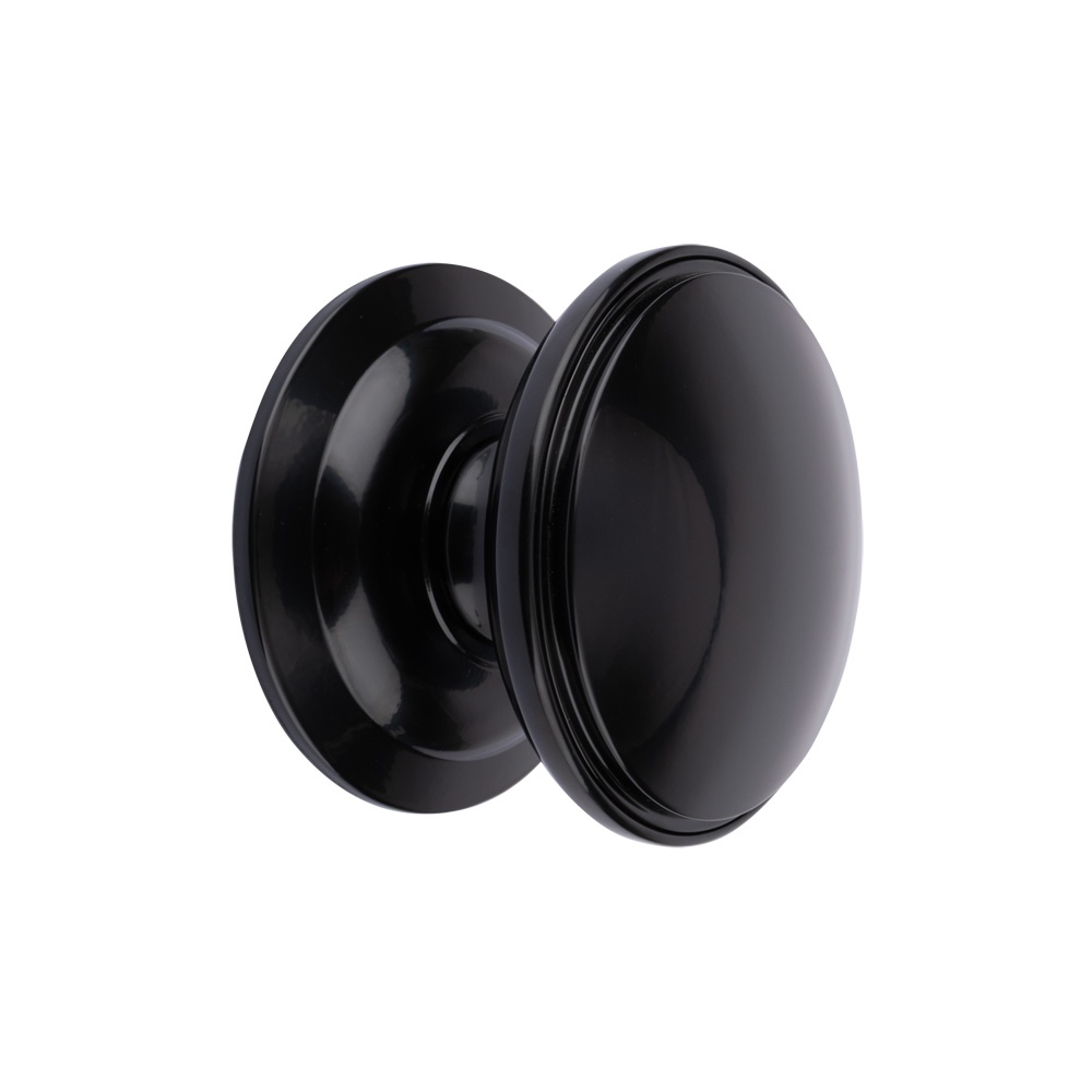 Timber Series Decorative Round Centre Door Knob (100mm) - Black